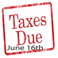 2nd Quarter Estimated Taxes Due June 16, 2014
