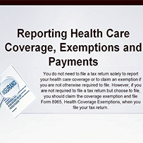 Reporting Health Care Coverage, Exemptions, and Payments